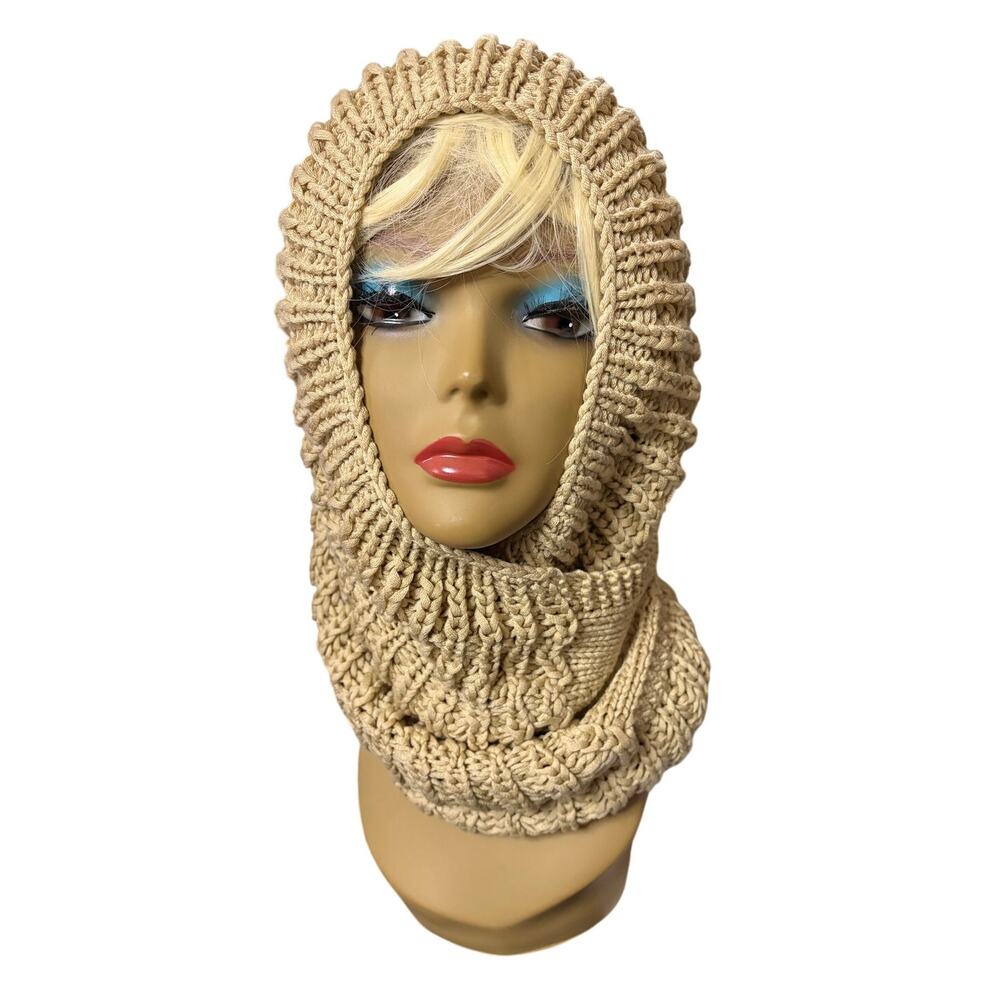 Granny Knit Tan Shoulder Cover Shrug with Tie Front - Picture 9 of 9